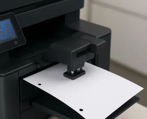 Ein Drucker oder Kopierer bietet verschieden Varianten zum Lochen an.