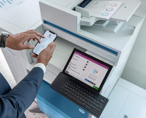 Drucken vom Handy via HP Color LaserJet Managed Flow MFP E877z